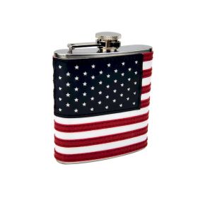 Top Shelf Flasks Stitched American Flag Flask, 6 oz