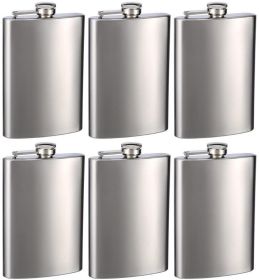 Top Shelf Flasks Stainless Steel Hip Flasks, 8 oz, Set of 6