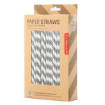 Kikkerland Set of 144 Paper Straws in Gray