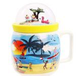 12 oz Ceramic Beach Day Mug with Decorative Dome Lid