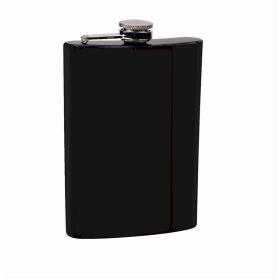 Black Powder Coated 8oz Flask