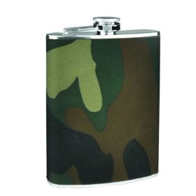 Silver Flask with Camouflage Wrap