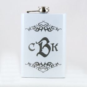 Personalized White 8oz Hip Flask